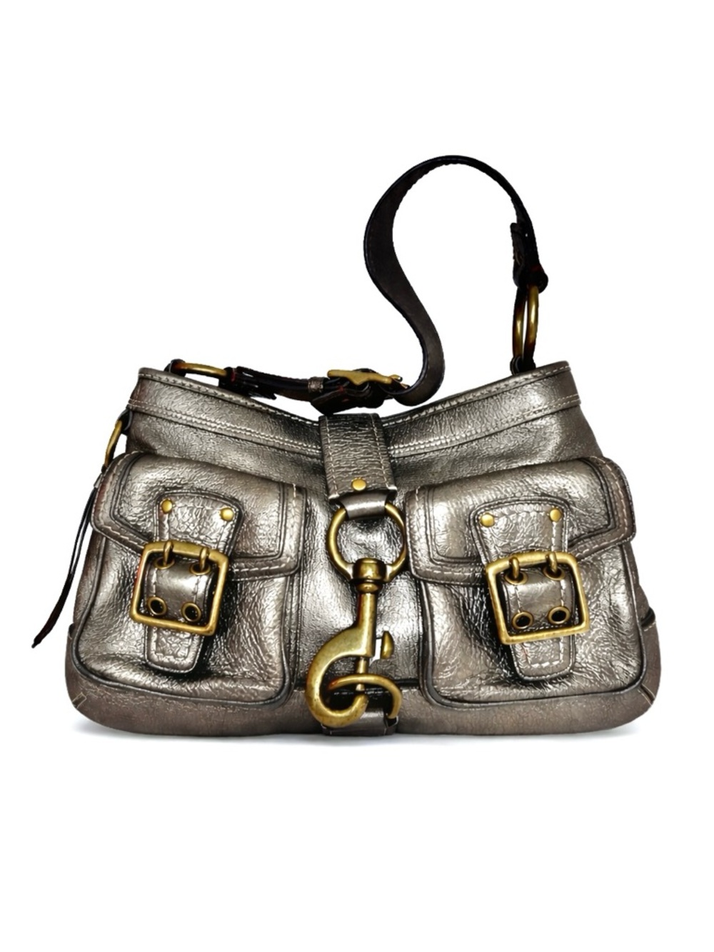 Coach Legacy 65th Anniversary Mandy Satchel Dark Silver Leather Shoulder Bag